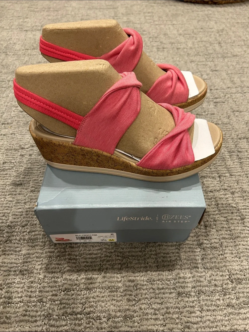 LifeStride Women's Riley Washable Slingback Wedge Sandals French Pink 9.5